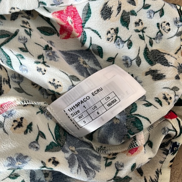 Ba&Sh Paco Rouched Floral Print Crepe Wrap Blouse small - Picture 7 of 10